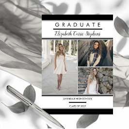 Simple Classy Three Photo Black | Witte Afstuderen