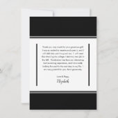 Simple Classy Three Photo Black | Witte Afstuderen Bedankkaart (Achterkant)