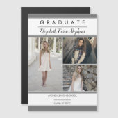 Simple Classy Three Photo Grey |Witte Afstuderen (Voorkant / Achterkant)