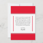 Simple Classy Three Photo Red | Witte Afstuderen Bedankkaart (Achterkant)
