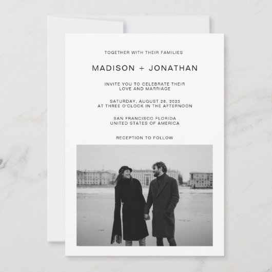 Simple Classy Typography 2 Photo Wedding Kaart (Voorkant)