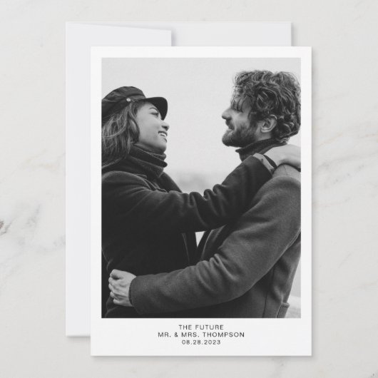 Simple Classy Typography 2 Photo Wedding Kaart (Achterkant)