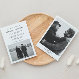 Simple Classy Typography 2 Photo Wedding Kaart