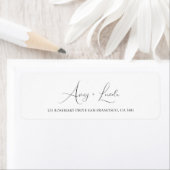 Simple Classy White & Black Script Wedding Address Etiket (Insitu)