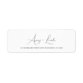 Simple Classy White & Black Script Wedding Address Etiket (Voorkant)