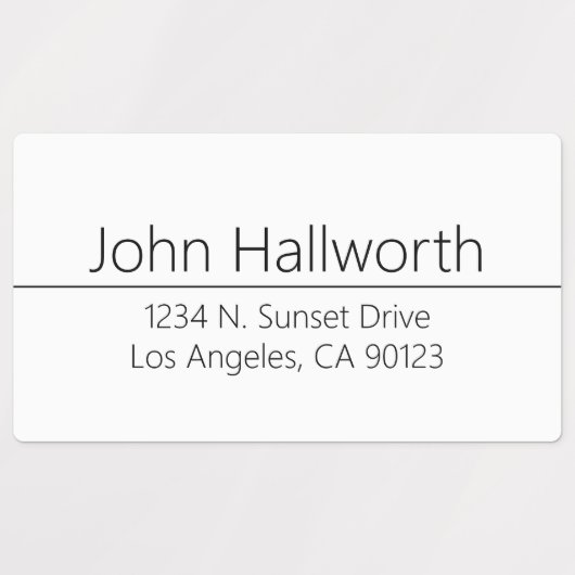 Simple Classy White & Black Waterproof Address Labels (Design 2)
