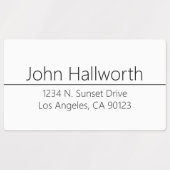 Simple Classy White & Black Waterproof Address Labels (Design 1)