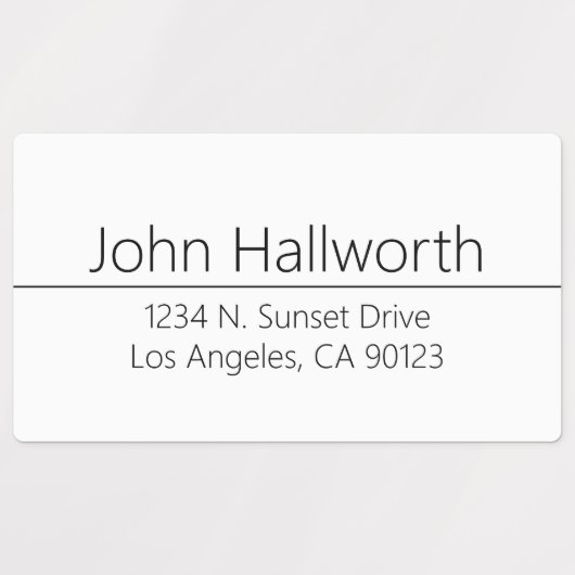 Simple Classy White & Black Waterproof Address Labels (Design 1)