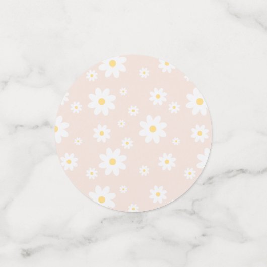 Simple Classy White Daisy Floral Confetti (Kleine voorkant)