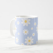 Simple Classy White Daisy Floral Koffiemok (Voorkant links)