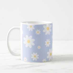 Simple Classy White Daisy Floral Koffiemok