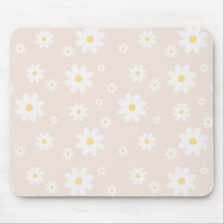 Simple Classy White Daisy Floral Muismat