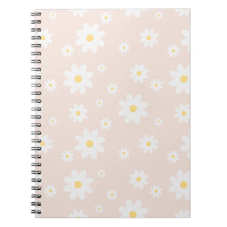 Simple Classy White Daisy Floral Notitieboek