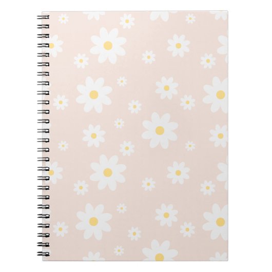 Simple Classy White Daisy Floral Notitieboek (Voorkant)