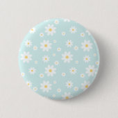 Simple Classy White Daisy Floral Ronde Button 5,7 Cm (Voorkant)