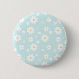 Simple Classy White Daisy Floral Ronde Button 5,7 Cm
