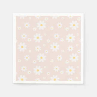 Simple Classy White Daisy Floral Servet