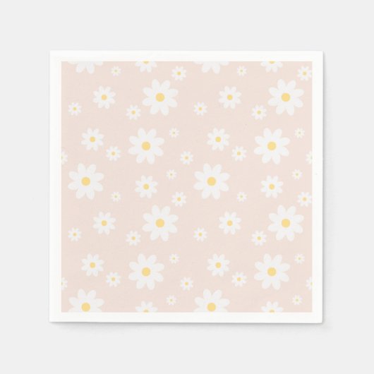 Simple Classy White Daisy Floral Servet (Voorkant)