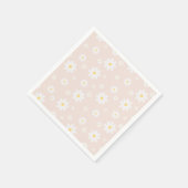 Simple Classy White Daisy Floral Servet (Hoek)