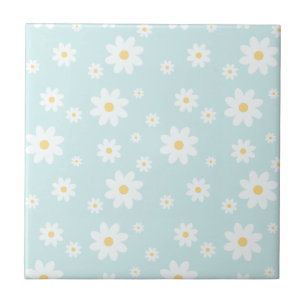 Simple Classy White Daisy Floral Tegeltje