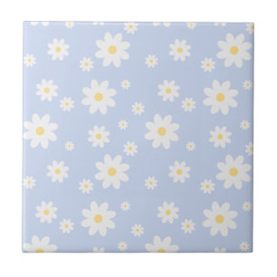 Simple Classy White Daisy Floral Tegeltje
