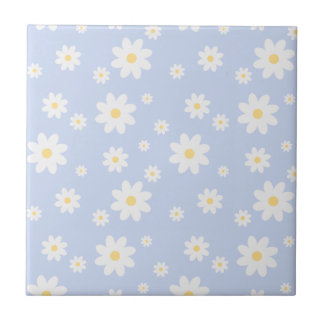 Simple Classy White Daisy Floral Tegeltje