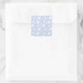 Simple Classy White Daisy Floral Vierkante Sticker (Tas)