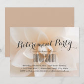 Simple Classy White Floral Retirement Party Kaart (Voorkant / Achterkant)