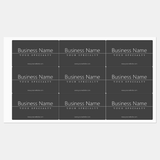 Simple Classy White Text on Grey Waterproof Labels (Vel)