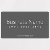 Simple Classy White Text on Grey Waterproof Labels (Design 2)