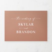 Simple Clay Terra Cotta & Yellow Ombre Wedding Drieluik Uitnodiging (Cover)