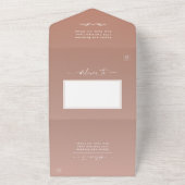 Simple Clay Terracotta & Blush Ombre Wedding All In One Uitnodiging (Buitenkant)