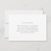 Simple Clean Black Line Modern Wedding Bedankkaart (Achterkant)