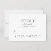 Simple Clean Chic Elegant White Response RSVP-kaar RSVP Kaartje (Voorkant)