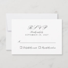 Simple Clean Chic Elegant White Response RSVP-kaar RSVP Kaartje