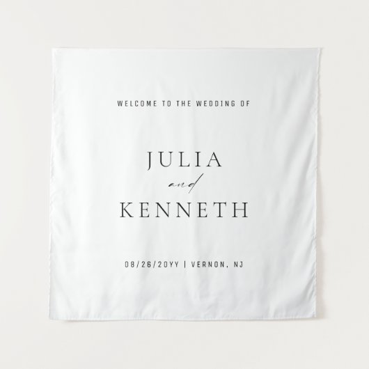 Simple Clean Elegant Wedding Welcome Sign Wandkleed (Voorkant (horizontaal))