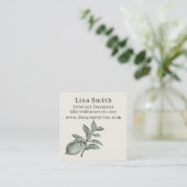 Simple Clean Lemon Business Card Vierkante Visitekaartje (Staand voorkant)