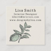 Simple Clean Lemon Business Card Vierkante Visitekaartje (Voorkant)
