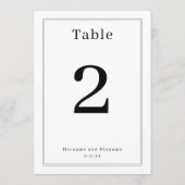 Simple Clean Minimalist Elegant Table Number Card Kaart (Achterkant)