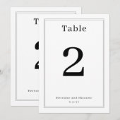 Simple Clean Minimalist Elegant Table Number Card Kaart (Voorkant / Achterkant)