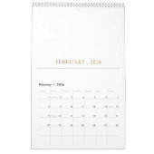 Simple Clean Typography Design Kalender (Feb 2026)