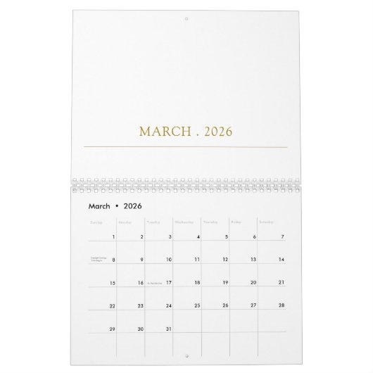 Simple Clean Typography Design Kalender (Mar 2026)