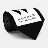 Simple Clear black minimalist Wedding Stropdas (Opgerold)