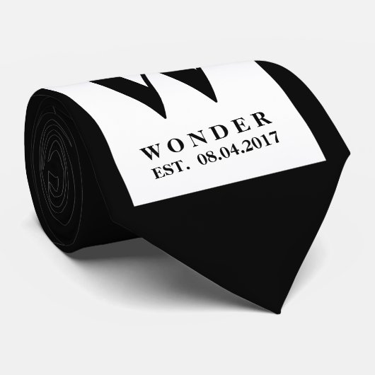 Simple Clear black minimalist Wedding  Stropdas (Opgerold)