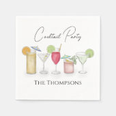 Simple Cocktail Drink Waterverf Whimsical Party Servet (Voorkant)