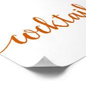 Simple Cocktails | Fall Orange Any Event Bar Sign Poster (Hoek)