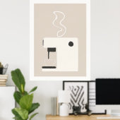 Simple Coffee Machine - Modern Kitchen Art Poster (Thuiskantoor)