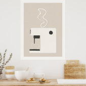 Simple Coffee Machine - Modern Kitchen Art Poster (Keuken)