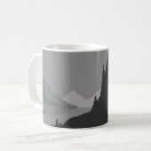 Simple coffee mug with gray mountain landscape koffiemok (Voorkant links)