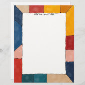 Simple Color Blocks Stationery Paper Briefhoofd (Voorkant / Achterkant)